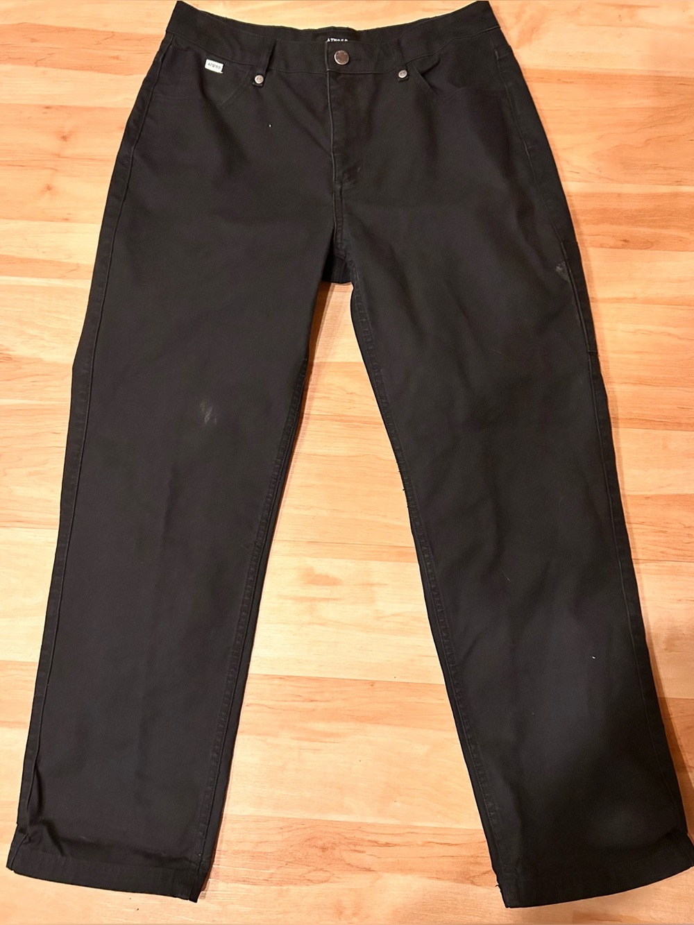 ATWYLD Women Black Cordura Cotton Blend Straight Leg Moto Pants Size 29